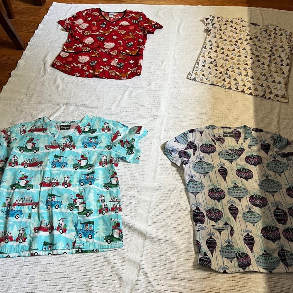 Uniform Advantage Red and Blue Pajama Tops for Relaxed Style